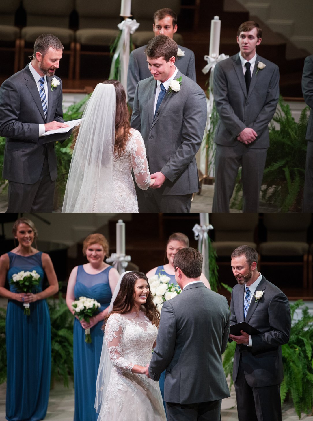 The colonial tea room bride and groom in ceremony