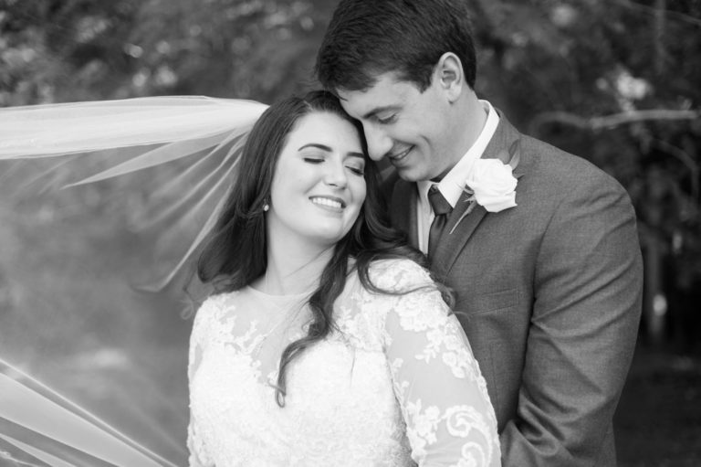 The colonial tea room bride and groom black and white