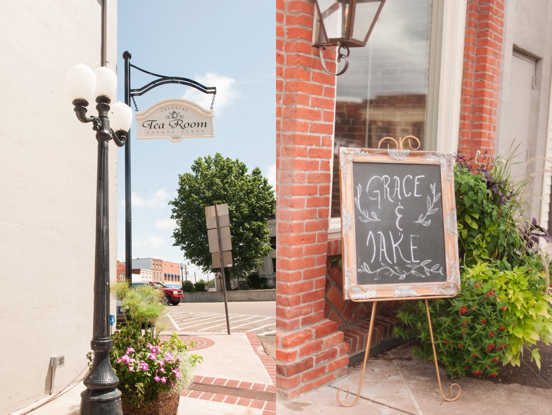 The colonial tea room sign outside