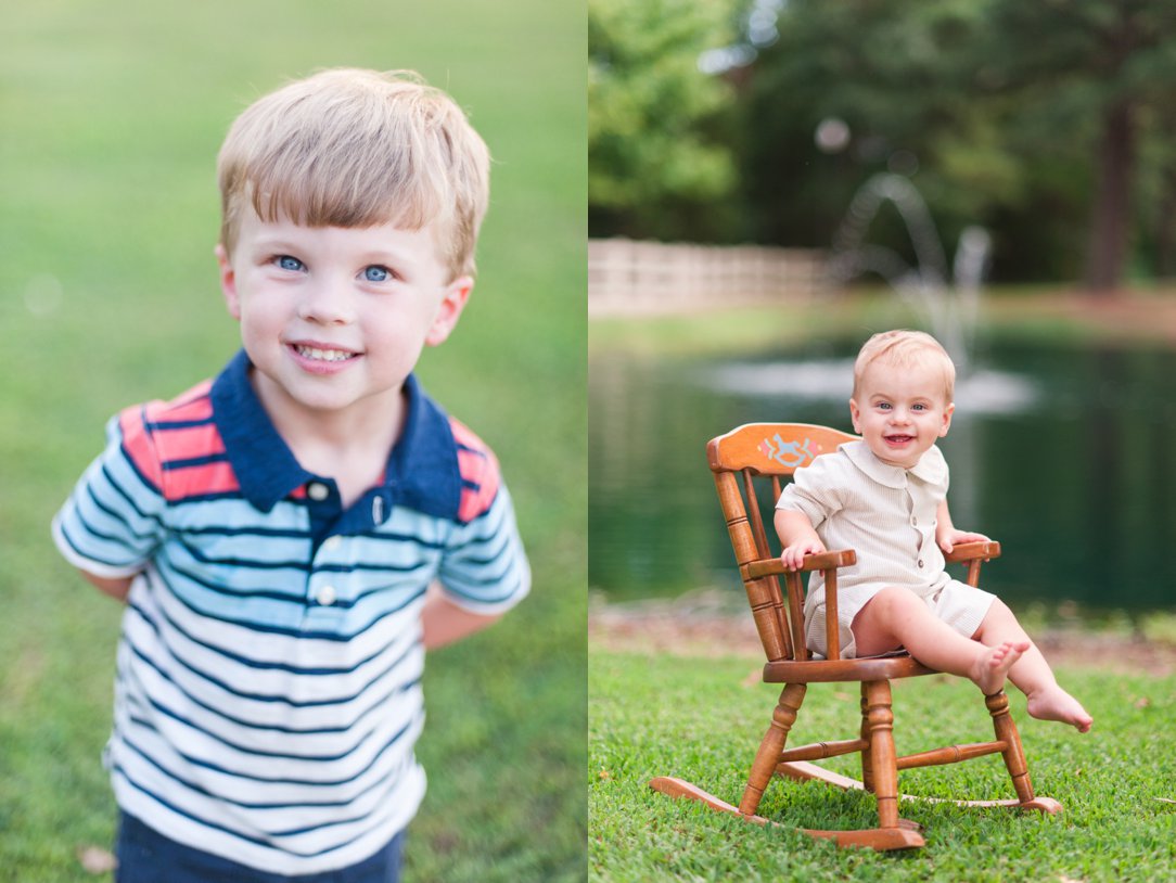 Pine Hill Park Spencer big brother and little brother in rocking chair