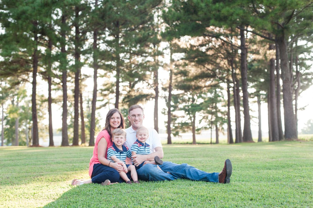 Pine Hill Park Spencer family sitting in grass