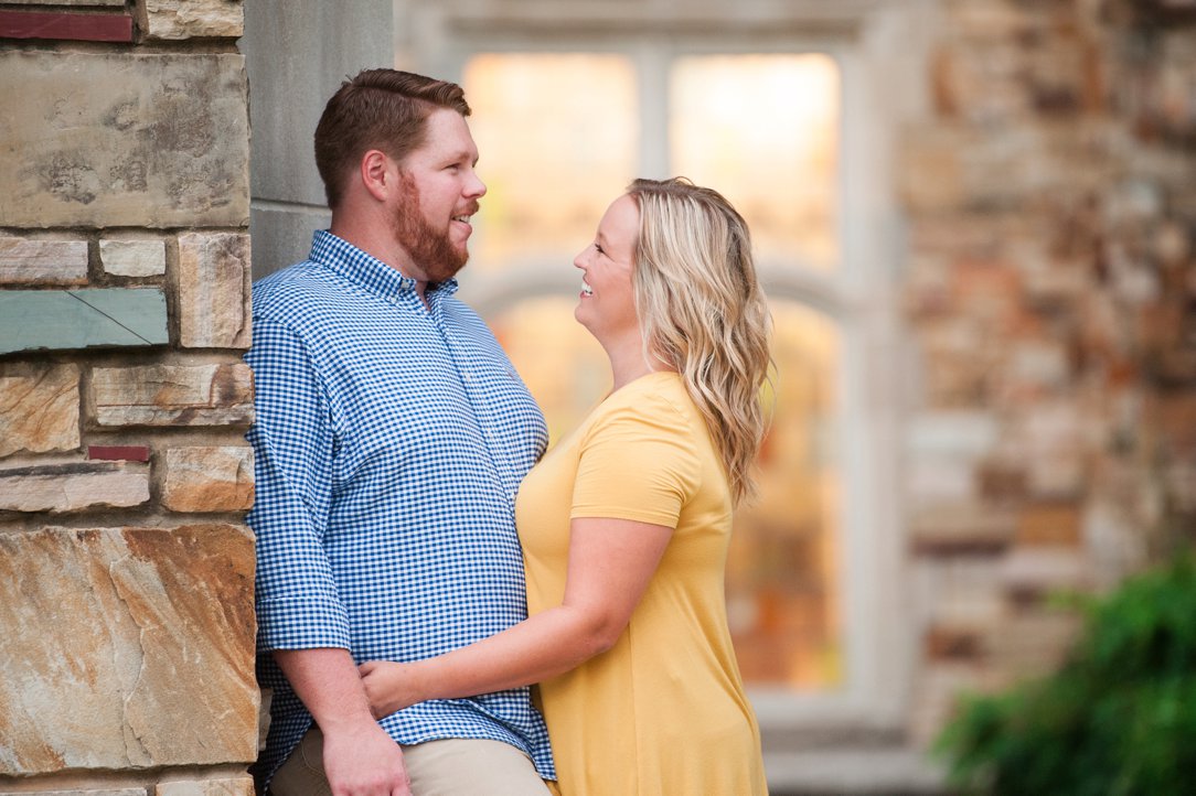 Rhodes College Engagement looking at each other