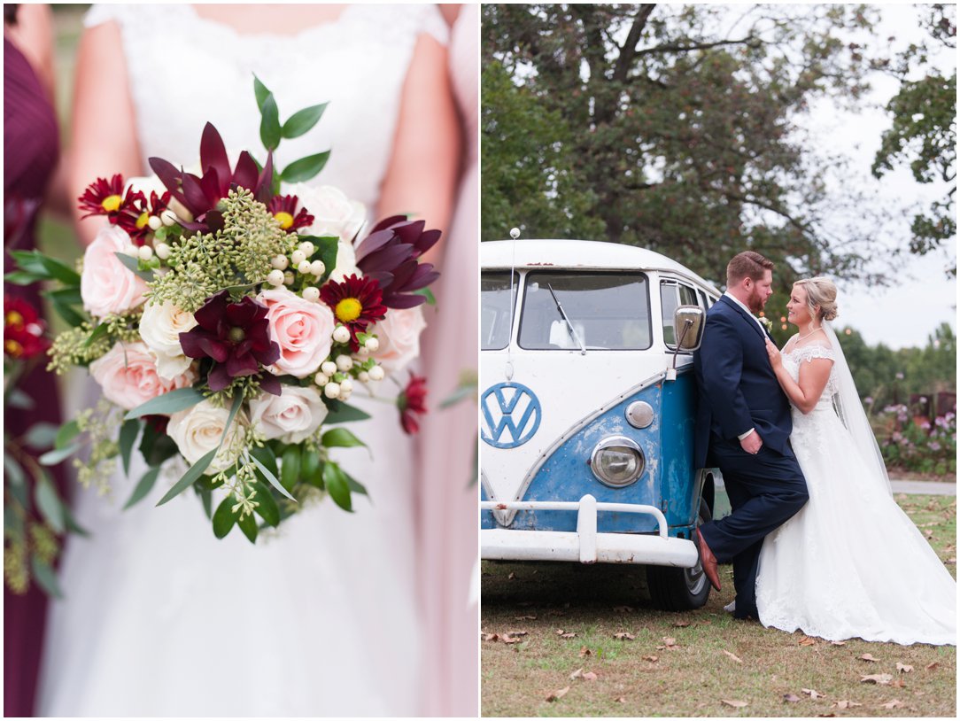 The Venue at Waddell Place bouquet and VW Van