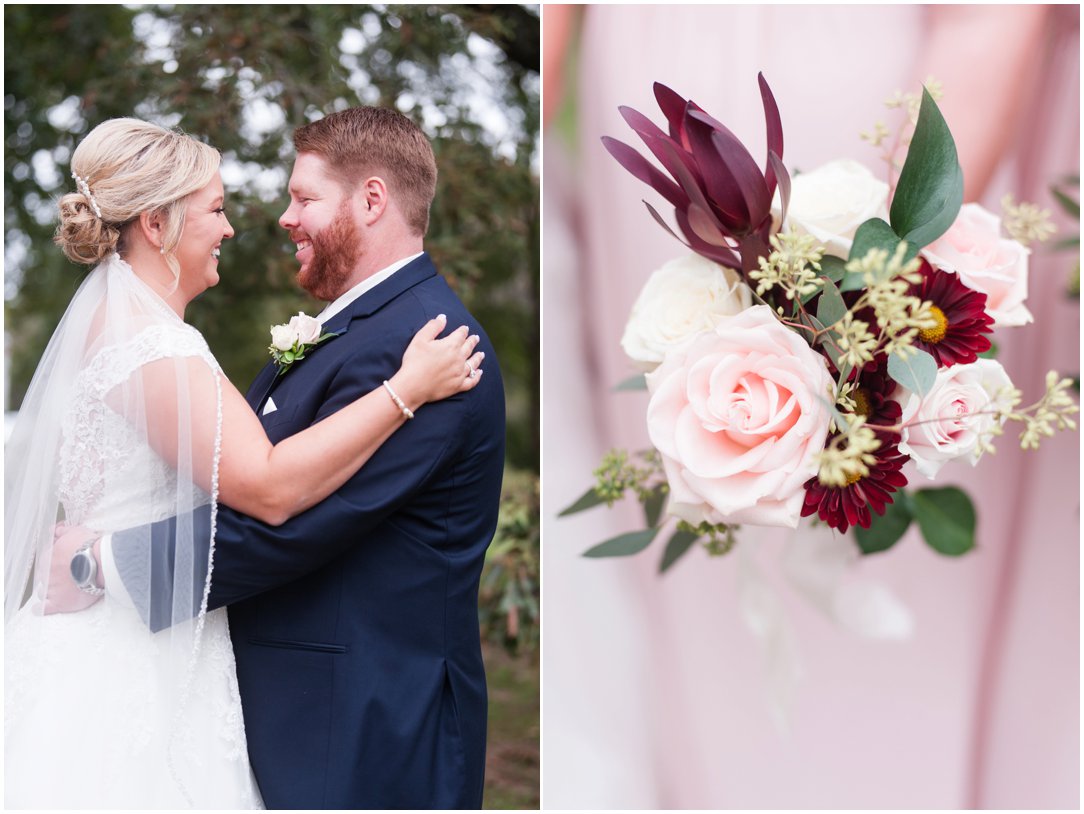 The Venue at Waddell Place bride and groom and bridesmaids flowers