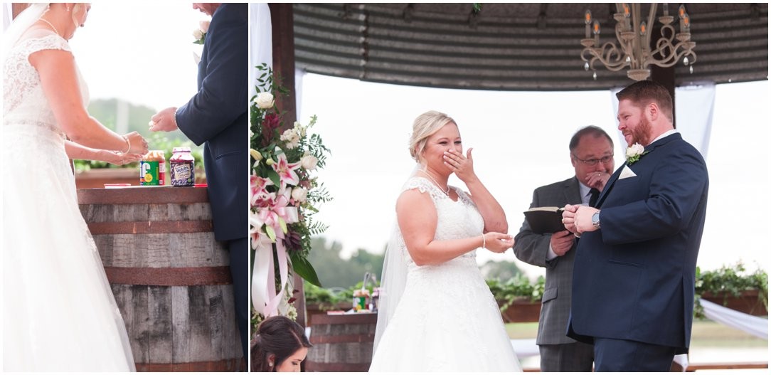 The Venue at Waddell Place ceremony laughing covering mouths