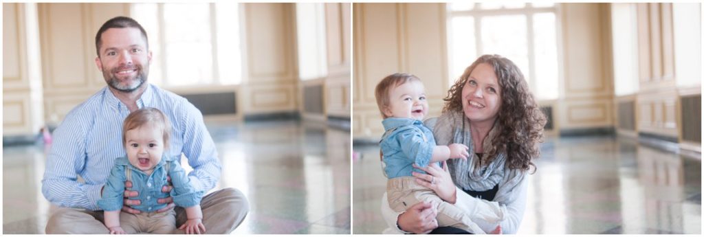 The New Southern portrait session mom with little boy and dad with little boy