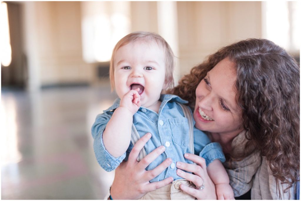 The New Southern portrait session little boy smiling with mom