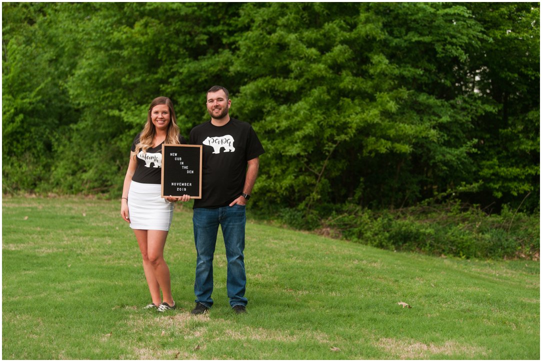 baby announcement sign with announcement