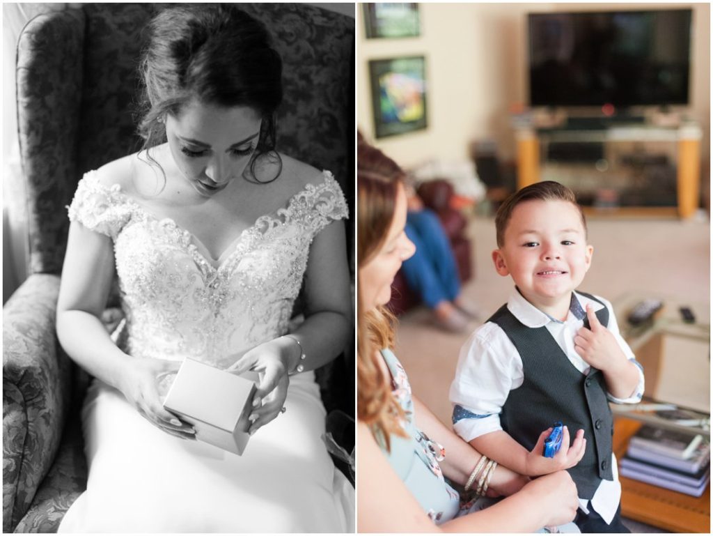 Outdoor Spring Wedding bride and ring bearer