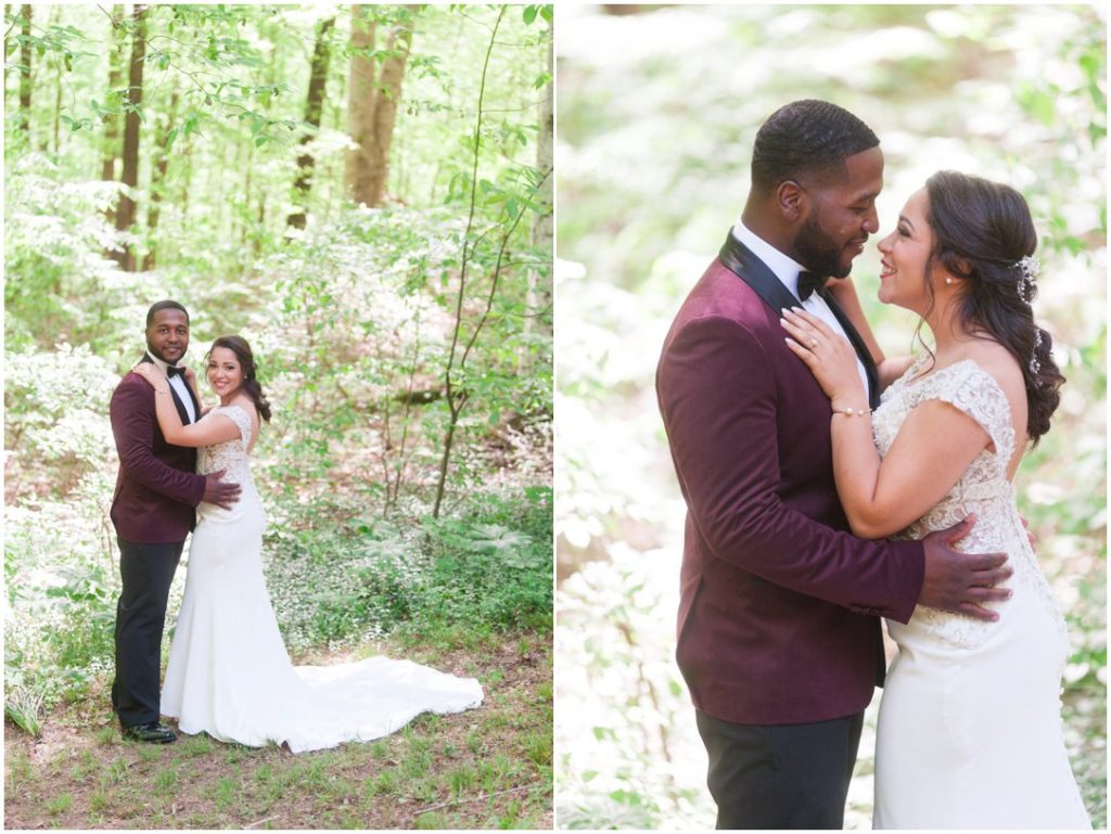 Outdoor Spring Wedding bride and groom