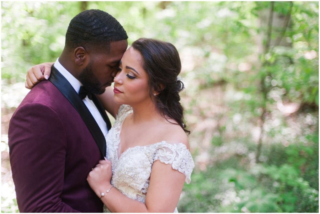 Outdoor Spring Wedding groom and bride