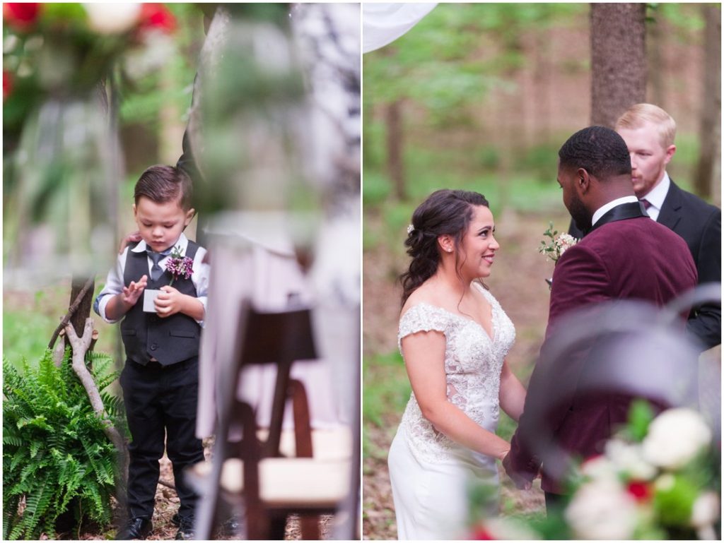 Outdoor Spring Wedding ring bearer