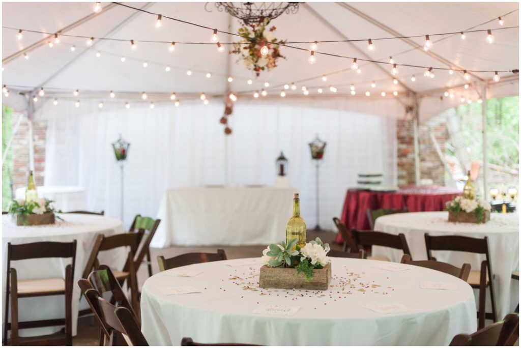 Outdoor Spring Wedding reception tent