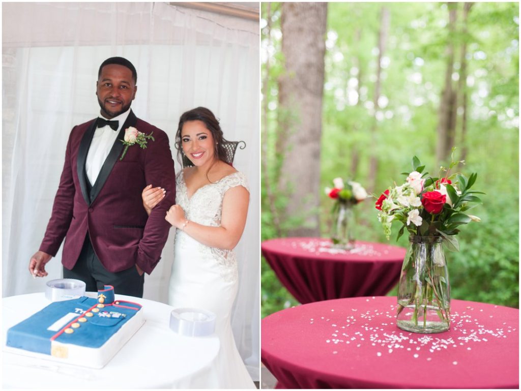 Outdoor Spring Wedding groomsmen cake