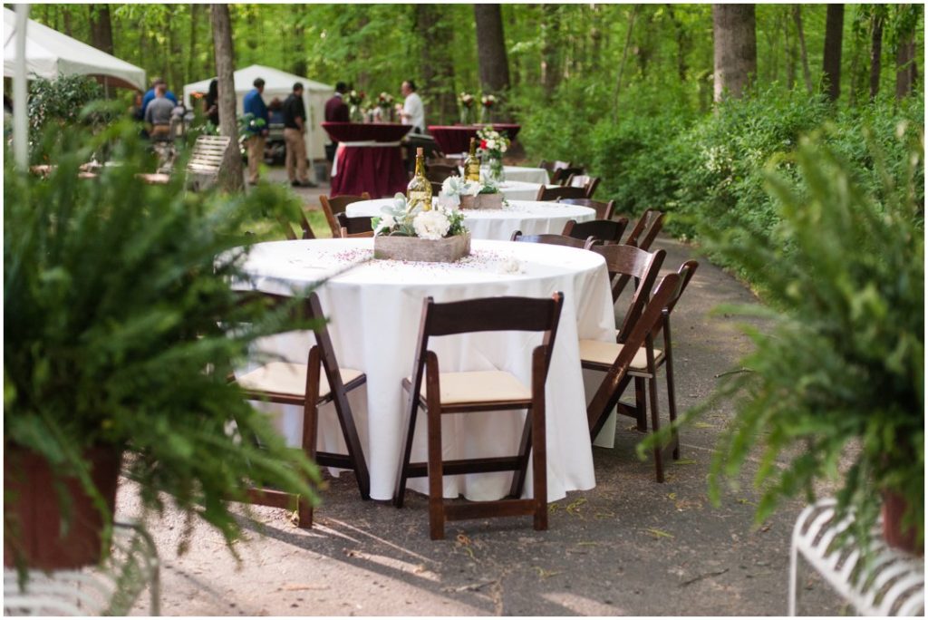 Outdoor Spring Wedding reception tables