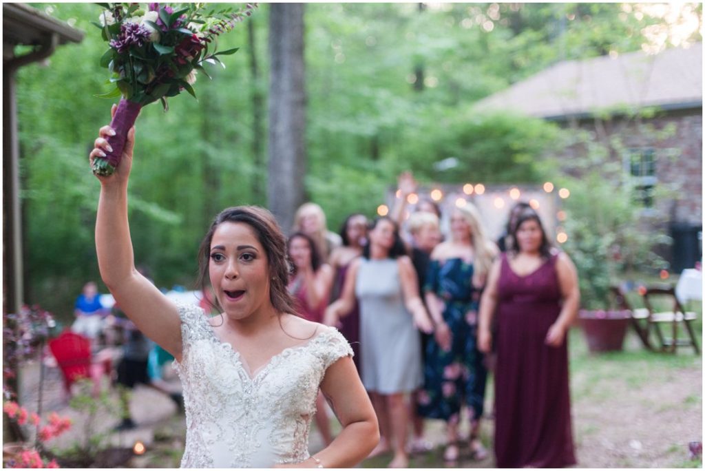 Outdoor Spring Wedding throw bouquet