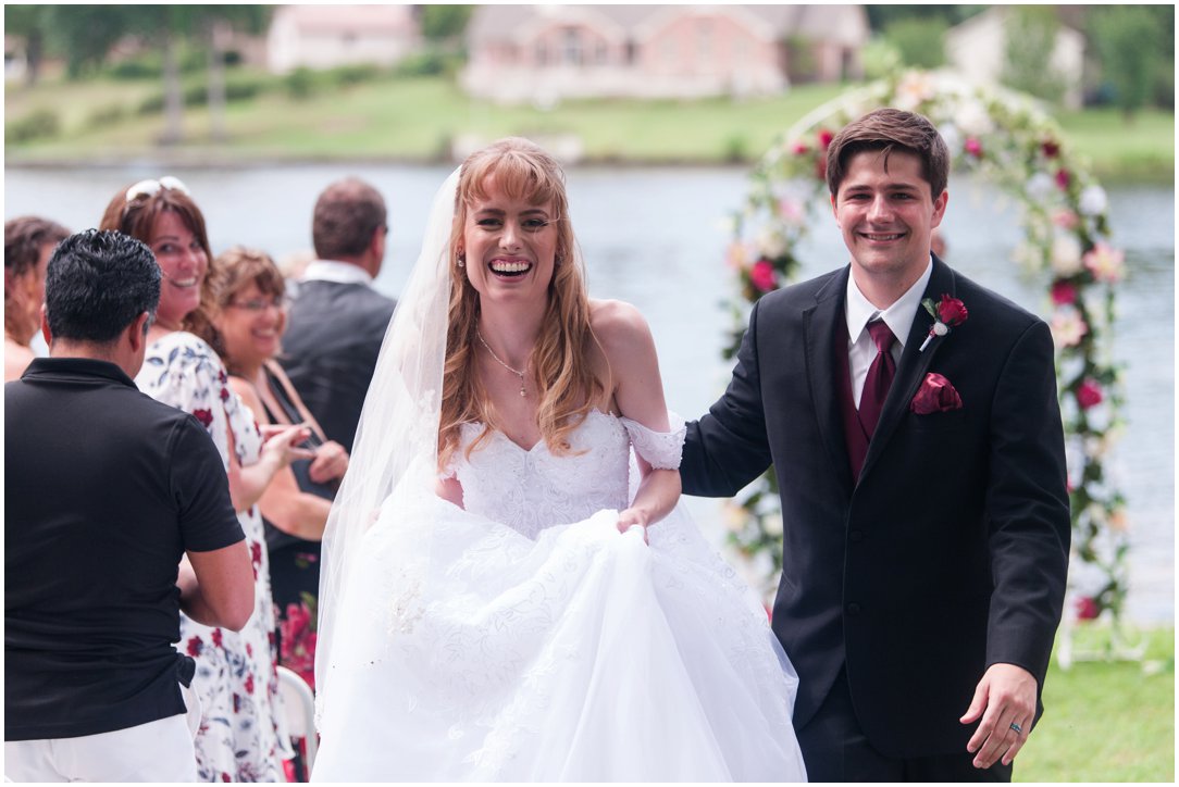 Summer lakeside Wedding recessional