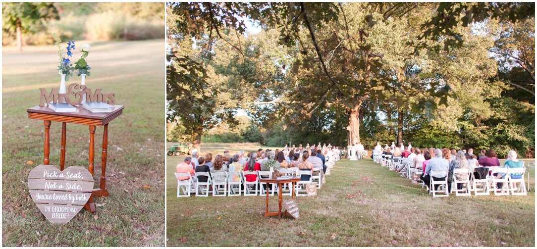 wedding aisle fall farm wedding