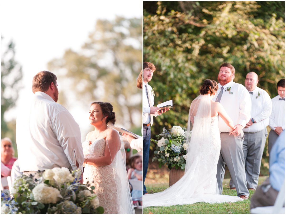 bride and groom saying vows