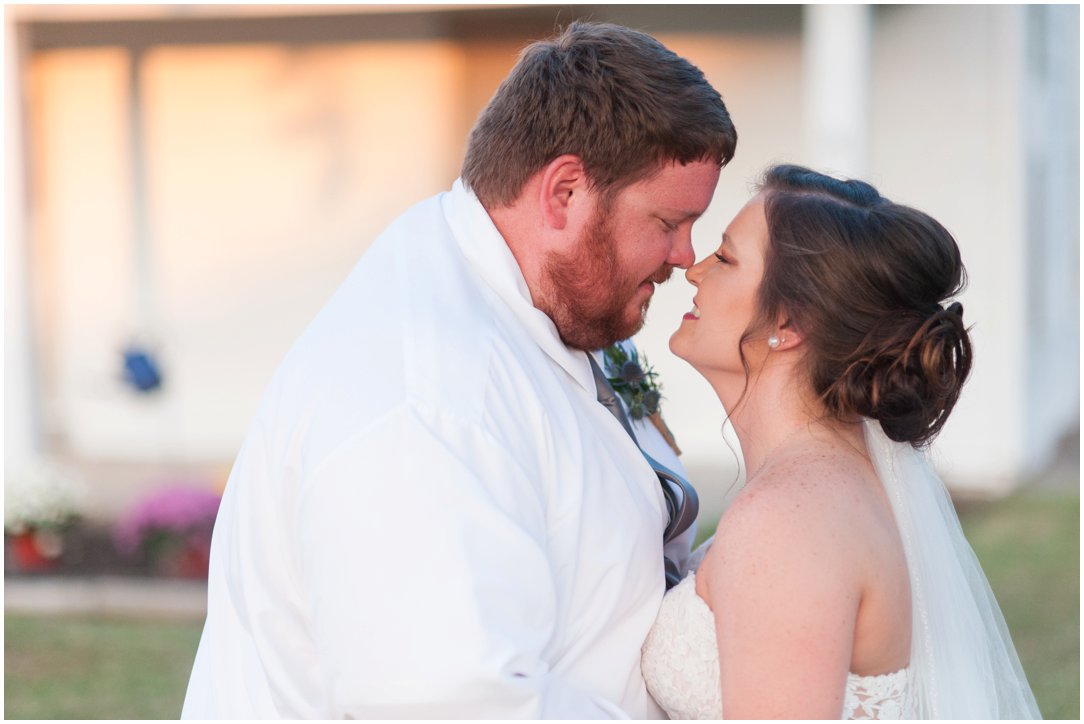 bride and groom face to face