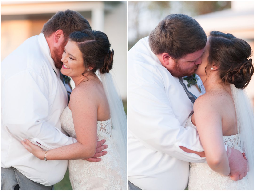 groom nuzzling bride