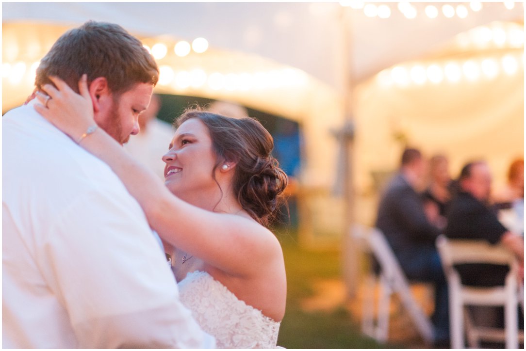 bride and groom dancing