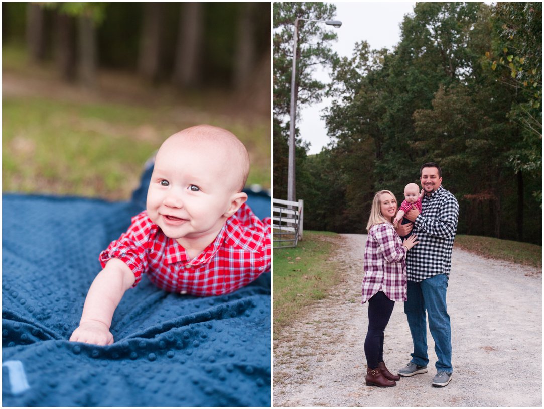 family and baby on gravel road