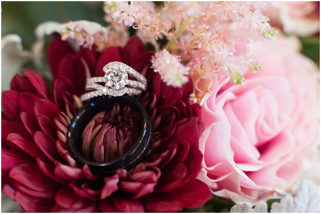 wedding rings in flowers