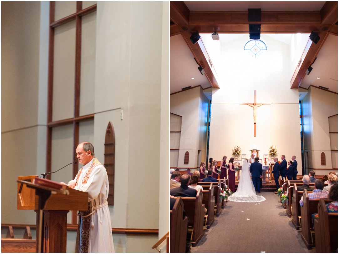 priest and couple in wedding