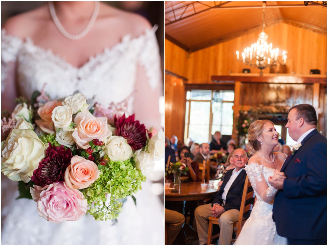 brides bouquet and first dance