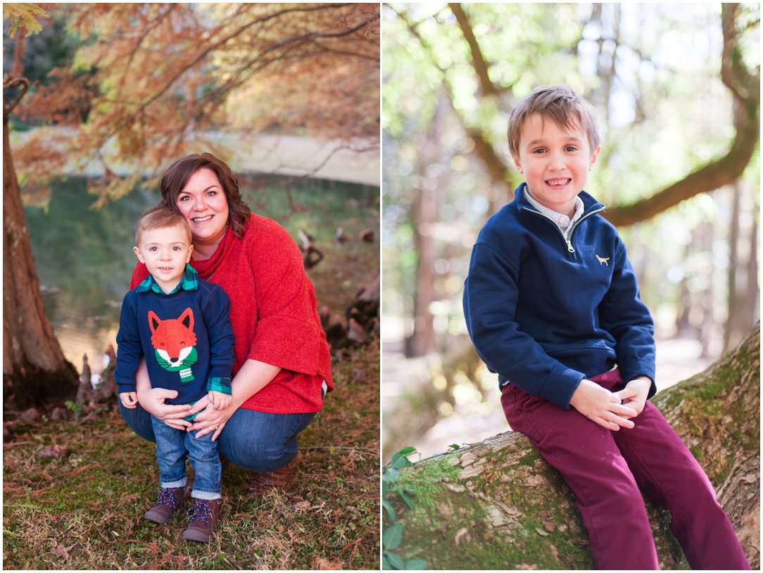 mom with son and little boy