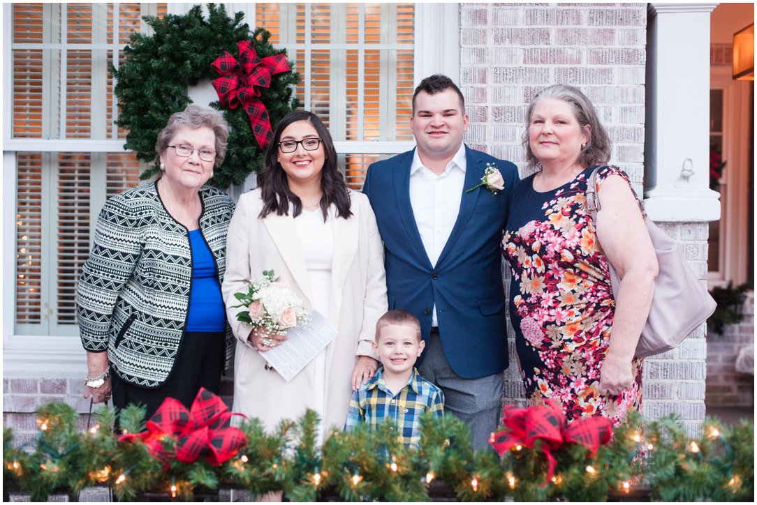 family portrait at wedding