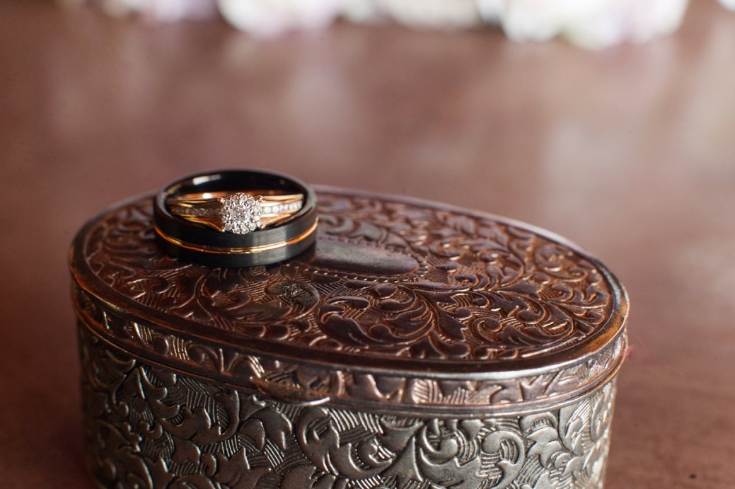 rings on antique box