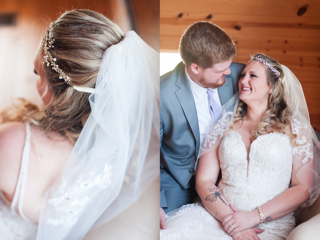 brides hair and bride and groom