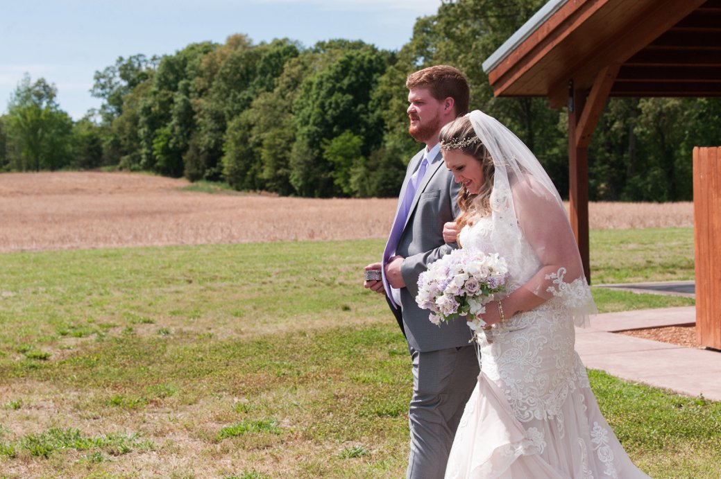 Blessings Barn couple walking to ceremony