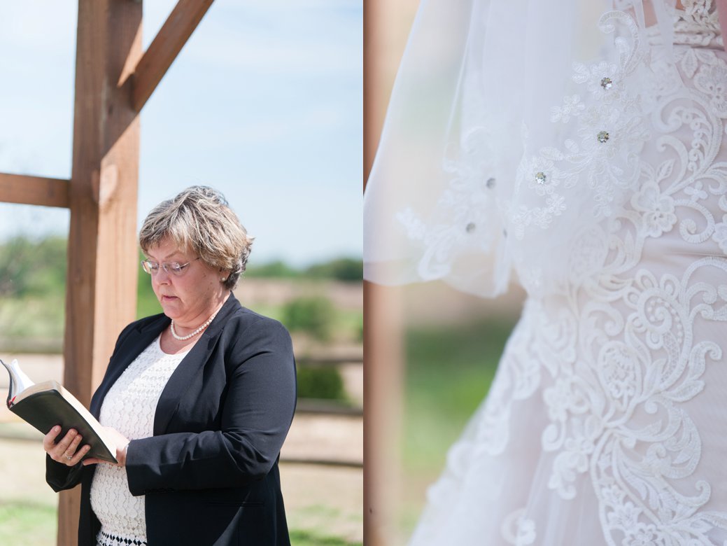 veil and officiant at wedding