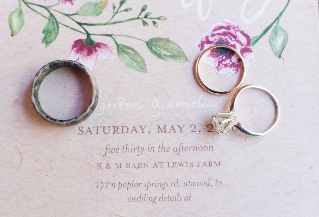 wedding invitation with rings