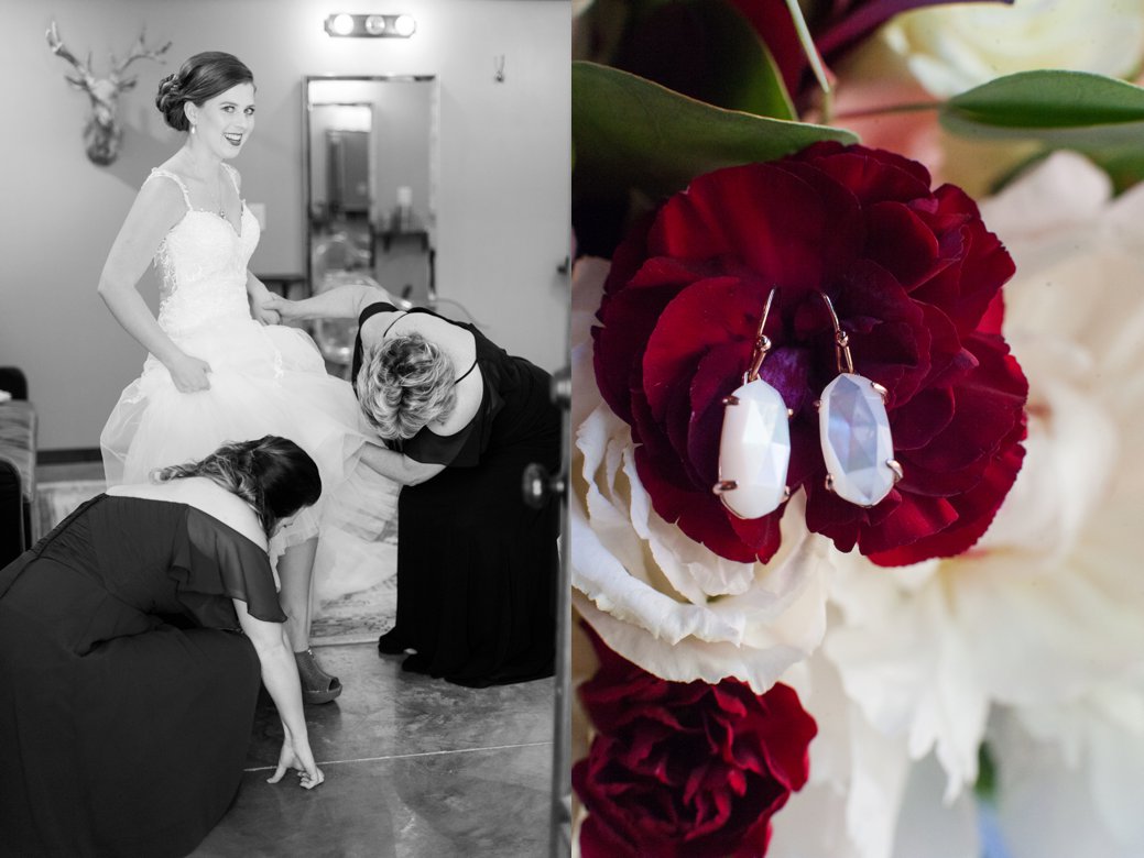 bride getting ready and earrings