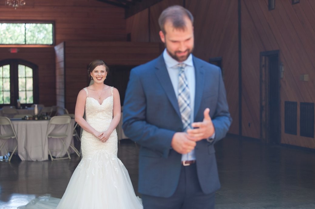 first look bride and groom