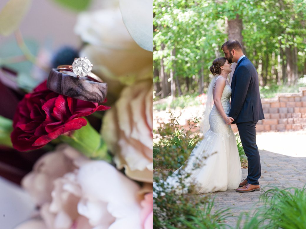 K & M Barn ring in flower and bride and groom