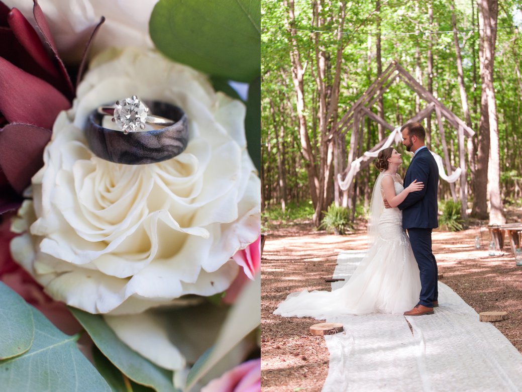 K & M Barn flowers and couple