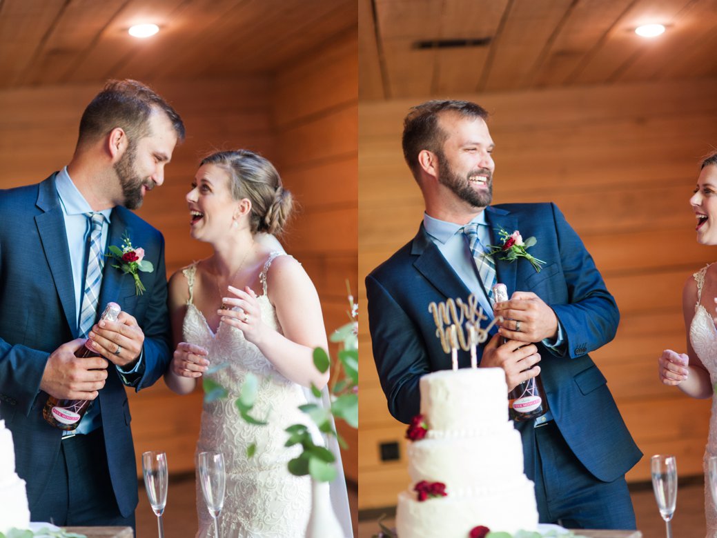 couple giving toast