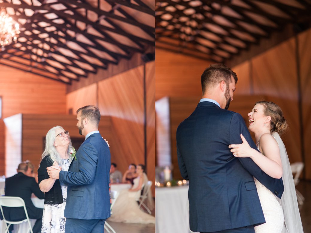 groom dancing with mother and dancing with bride