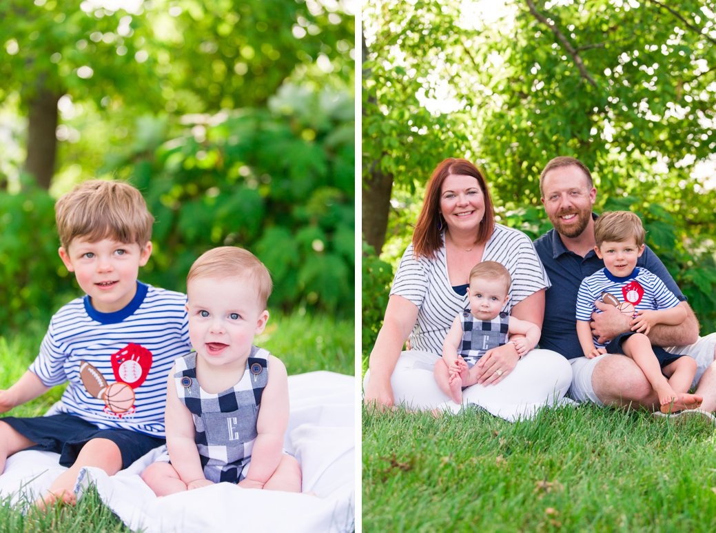 family outside with baby