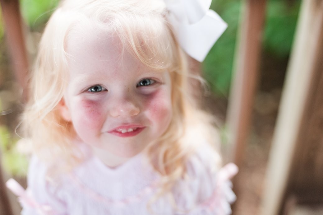 little girl in white dress