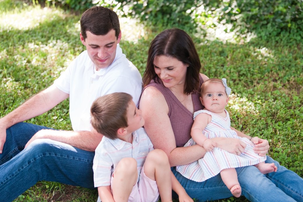 family in grass