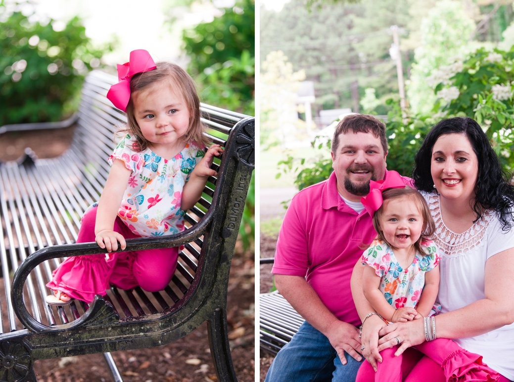 little girl and family