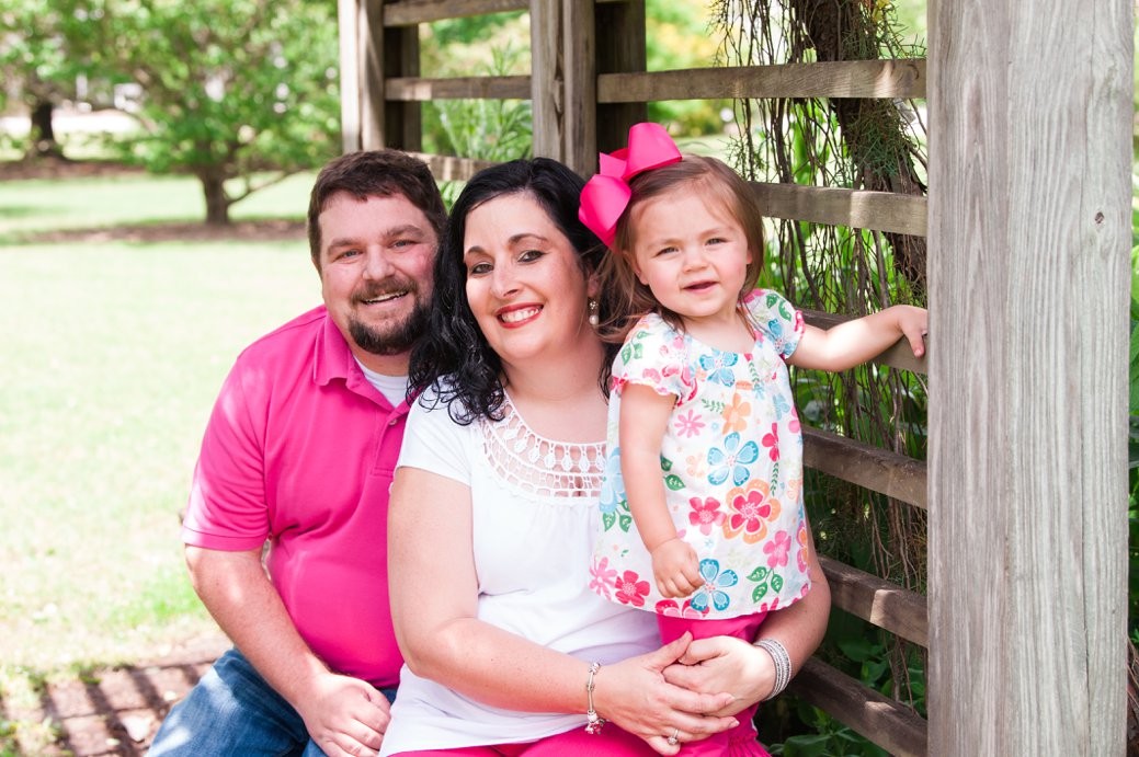 family on bench