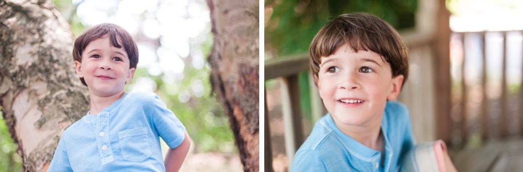 boy in blue smiling