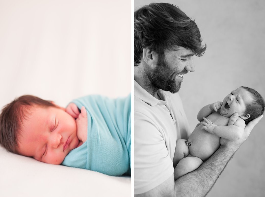 mcintyre newborn session dad and newborn